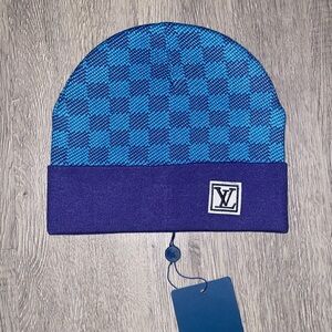 Louis Vuitton Blue and White Beanie